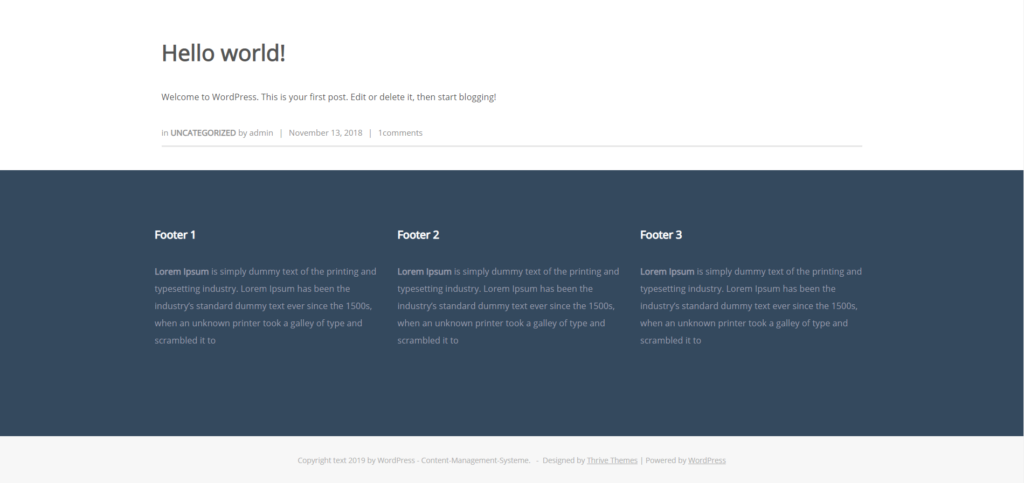 Thrive Theme Ignition default footer color