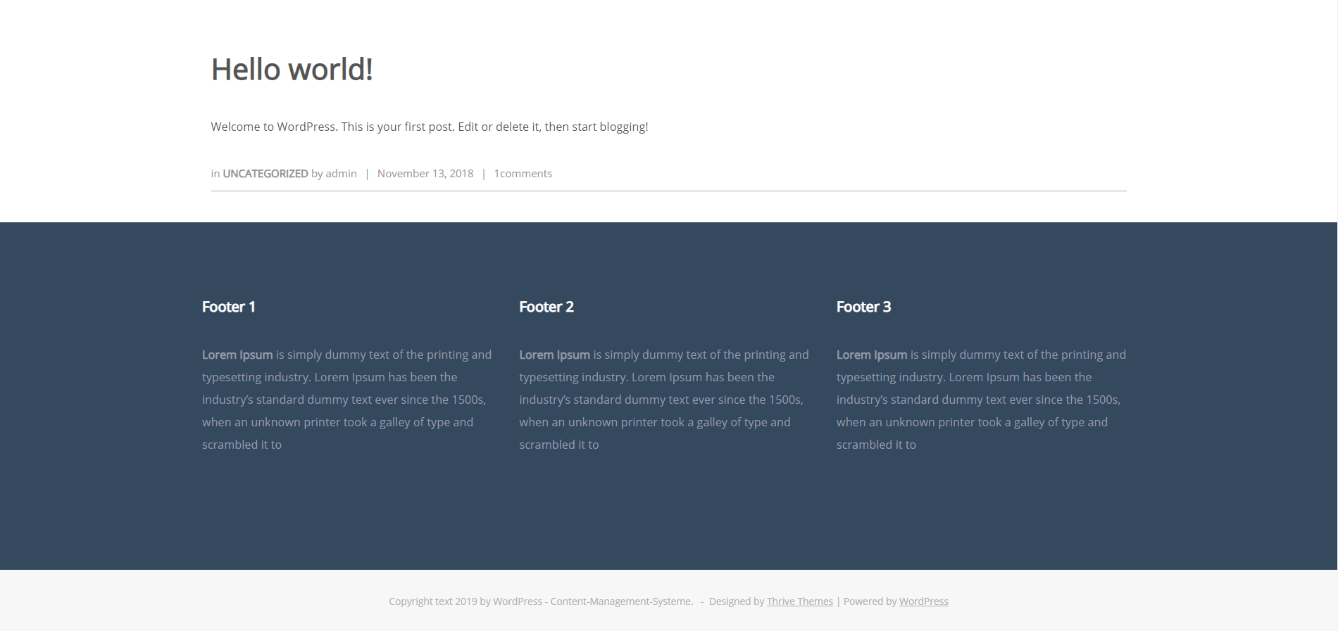 Thrive Theme Ignition default footer color