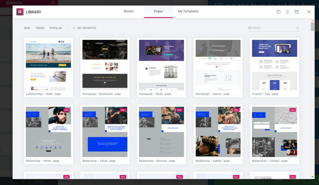 elementor-pro-static-page-templates