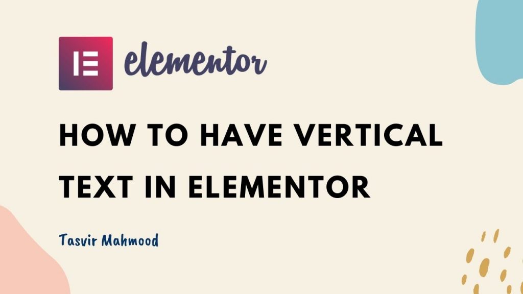 How to have vertical text in elemetor pro